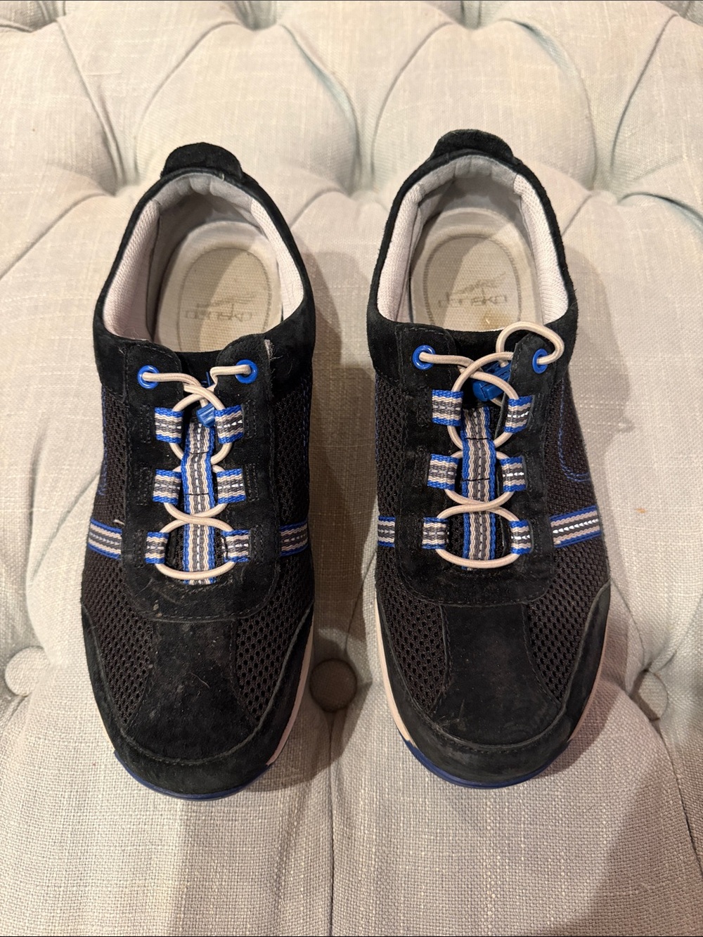 Dansko Black Sneakers with Blue Accents